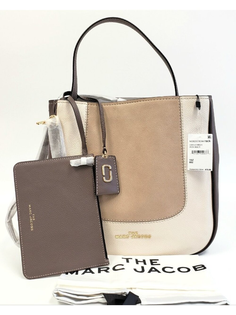 Marc Jacobs The Director Women's Leather Hobo Shoulder Bag Purse in Iron Multi